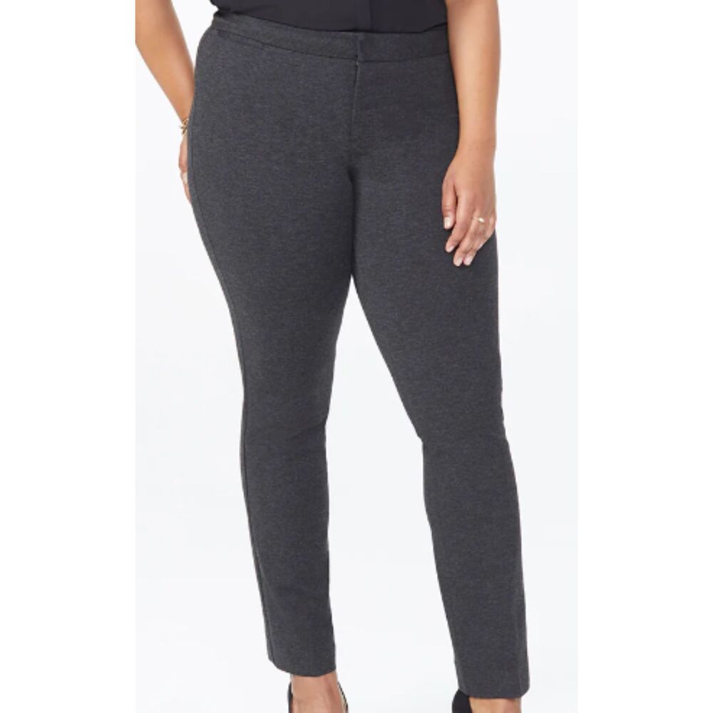 Dalia Gray Ponte Pants Pull-On Two Front & Back Pockets Women's Size 16W